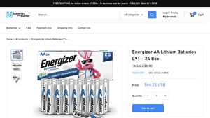 Energizer AA Lithium Batteries L91 – 24 Box - aa lithium batteries bulk