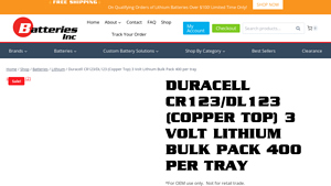Duracell DL123A 3-Volt Lithium Battery – Bulk Pack for Reliable ... - cr123 bulk