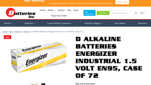Energizer EN95 D Alkaline Battery – Bulk Pack (72 per Box) for ... - d cell battery bulk