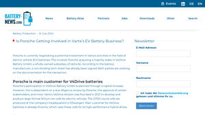 Is Porsche Getting Involved in Vartaʼs EV Battery Business? - varta battery factory