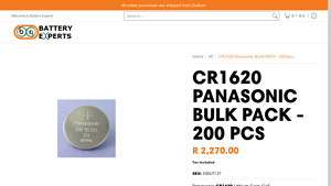 CR1620 Panasonic BULK PACK - 200 pcs - Battery Experts - cr1620 bulk