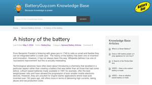 A history of the battery – BatteryGuy.com Knowledge Base - dry cell battery company