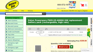 Eaton Powerware PW9125-6000G HW replacement battery pack ... - hw battery factory