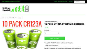 10 Pack CR123A 3v Lithium Batteries - cr123 bulk