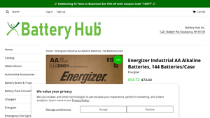 Energizer Industrial AA Alkaline Batteries, 144 Batteries/Case - aa batteries bulk