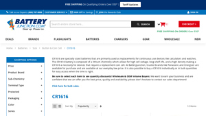 CR1616 - Button & Coin Cell - Size - Battery Junction - cr1616 battery bulk