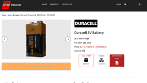 Duracell 9V Battery - duracell 9v battery bulk