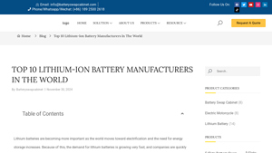 Top 10 Lithium-Ion Battery Manufacturers In The World - lithium ion battery manufacturer