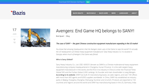 Avengers: End Game HQ belongs to SANY! | Bazis Group - sany excavator factory