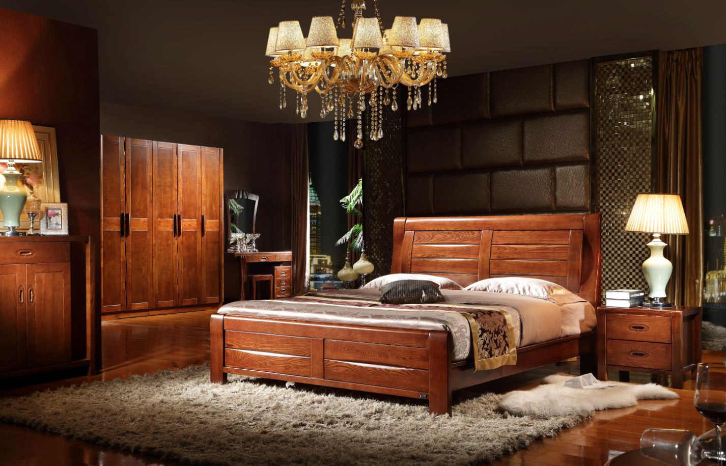 A relevant stock photo of bedroom furniture china in a typical setting.