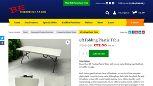 6ft Folding Plastic Table - Fold in Half Tables - BE Furniture Sales - 6ft folding table bulk