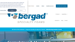 Home | Bergad Specialty Foams | Quality Engineered Foam Products - foam manufacturer