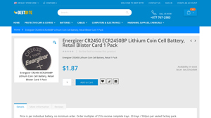 Energizer CR2032 Lithium Coin Cell Battery, Bulk - cr2450 bulk