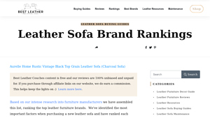 Leather Sofa Brand Rankings - Best Leather Couches - best furniture manufacturer