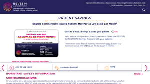 Savings and Assistance for Your Patients - BEVESPI AEROSPHERE - breztri manufacturer