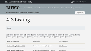 A-Z Listing | BIFMO - Furniture History Society - century furniture manufacturer