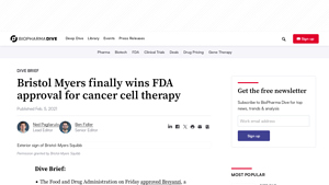 Bristol Myers finally wins FDA approval for cancer cell therapy - breyanzi manufacturer