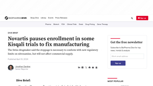 Novartis pauses enrollment in some Kisqali trials to fix manufacturing - kisqali manufacturer