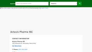 Actavis Pharma INC | (201) 593-5500 | Rockaway, New Jersey - actavis drug manufacturer