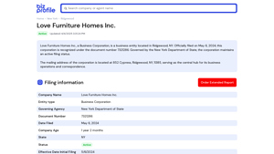 Love Furniture Homes Inc. Ridgewood, NY - filing information - love furniture company