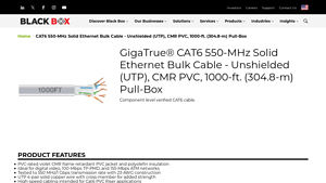 CAT6 550-MHz Solid Bulk Cable UTP CMR PVC 1000FT Pull-Box - cat6 bulk