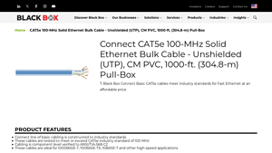 CAT5e 100-MHz Solid Bulk Cable UTP CM PVC 1000FT Pull-Box - cat5e ethernet cable bulk