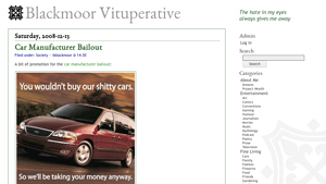 Car Manufacturer Bailout - Blackmoor Vituperative - car manufacturer bailout