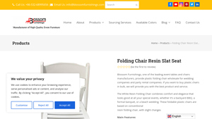 Folding Chair Resin Slat Seat - Blossom Furnishings - plastic chairs bulk