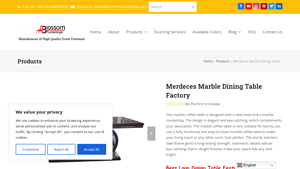 Merdeces Marble Dining Table Factory - Blossom Furnishings - metal coffee table factory