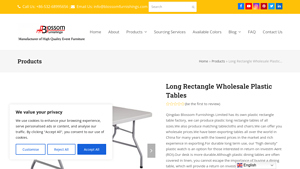 Long Rectangle Wholesale Plastic Tables - Blossom Furnishings - plastic dining table factory