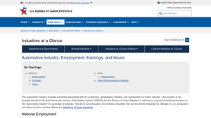 Automotive Industry: Employment, Earnings, and Hours - vehicle manufacturer jobs