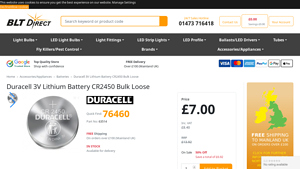 Duracell 3V Lithium Battery CR2450 - Bulk Loose (63514) - BLT Direct - cr2450 bulk