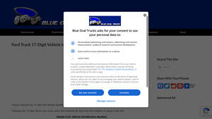 Ford Truck 17-Digit Vehicle Identification Number (V.I.N.) Decoder - manufacturer body code