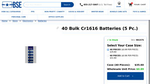 40 Bulk Cr1616 Batteries (5 Pc.) - at - bluestarempire.com - cr1616 battery bulk