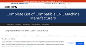 Complete List of Compatible CNC Machine Manufacturers - CNC Manufacturing Companies
