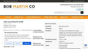 6061 Aluminum Wire, High Strength Aluminum Alloy Wires, Bob ... - aluminum wire company