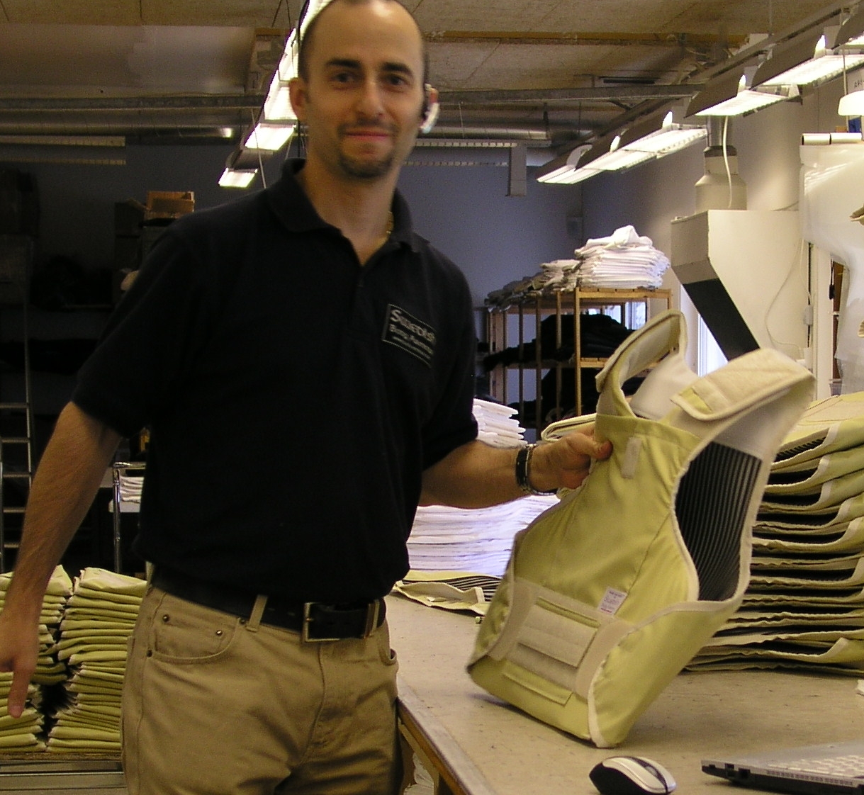 A relevant stock photo of body armor supplier in a typical setting.