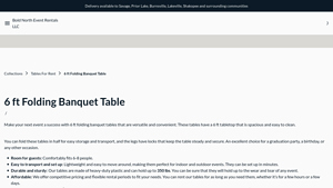 6 ft folding banquet table | Bold North Event Rentals - 6ft folding table bulk