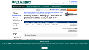 Roofing screws, Metalgrip™, Mechanical galvanized steel, Slate ... - metal roofing screws bulk