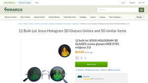 12 Bulk Lot Jesus Hologram 3D Glasses Unisex and 50 similar items - 3d glasses bulk
