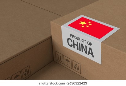 A relevant stock photo of box of china in a typical setting.