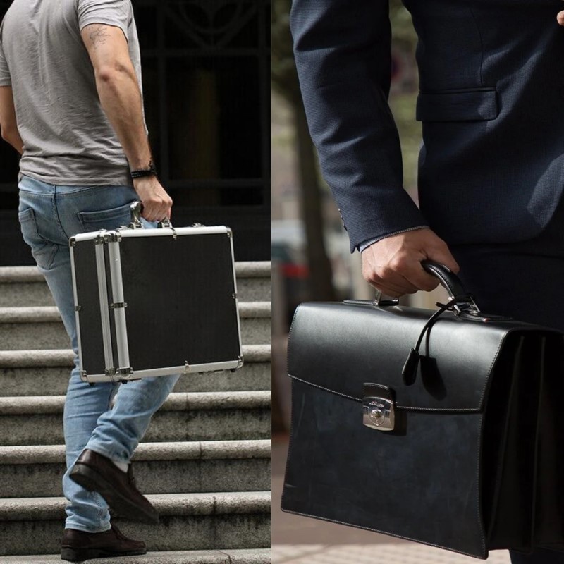 A relevant stock photo of briefcase manufacturer in a typical setting.