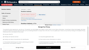 Furniture industry | Design, Manufacturing, & History - Britannica - industrial furniture company