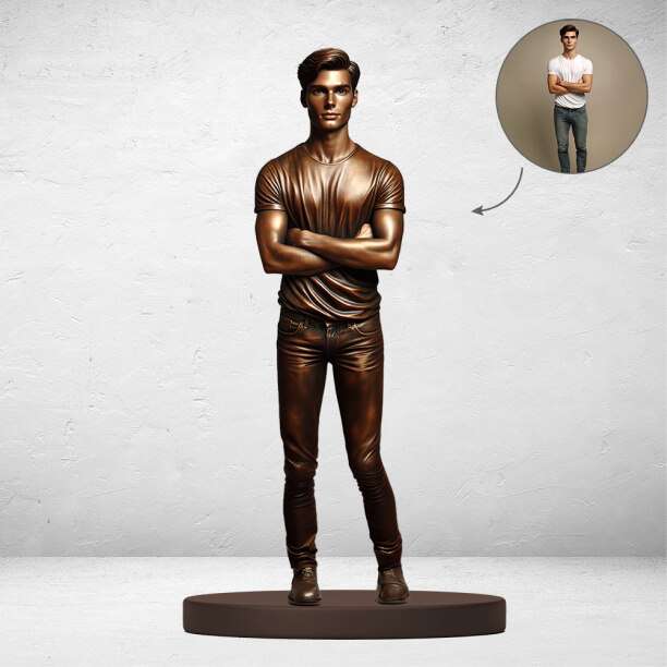 A relevant stock photo of bronze statue custom in a typical setting.