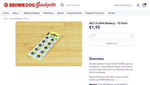 AG13/LR44 Battery - 10 Pack - Brown Dog Gadgets - ag13 battery bulk