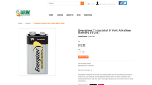 Energizer Industrial 9 Volt Alkaline Battery (Bulk) - 9v bulk