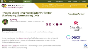 Trevose-Based Drug Manufacturer Files for Bankruptcy, Restructuring Debt - lannett drug manufacturer