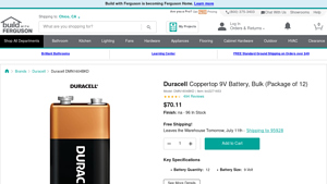 Duracell DMN1604BKD Coppertop 9V Battery, Bulk (Package of 12) - duracell 9v battery bulk