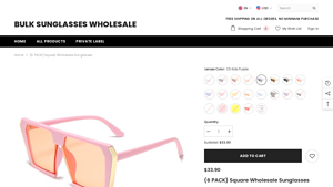 (6 PACK) Square Wholesale Sunglasses - square sunglasses bulk