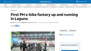 First PH e-bike factory up and running in Laguna - santa cruz electric motorcycle manufacturer